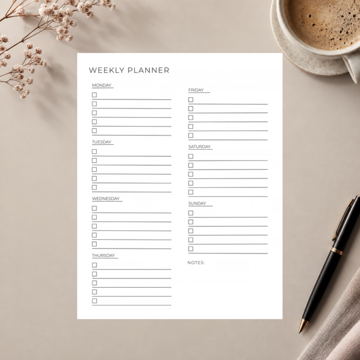 The Core Collection | Weekly Planner Template
