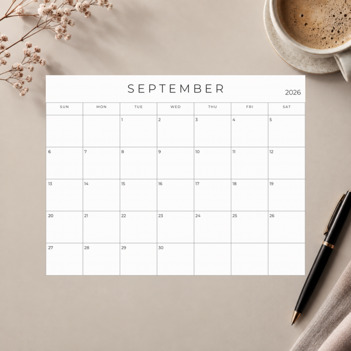 The Core Collection | Monthly Calendar Template